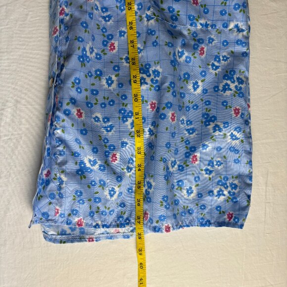 Casual Nights Blue Floral Nightgown Snap Button Front Size Small - Picture 9 of 9
